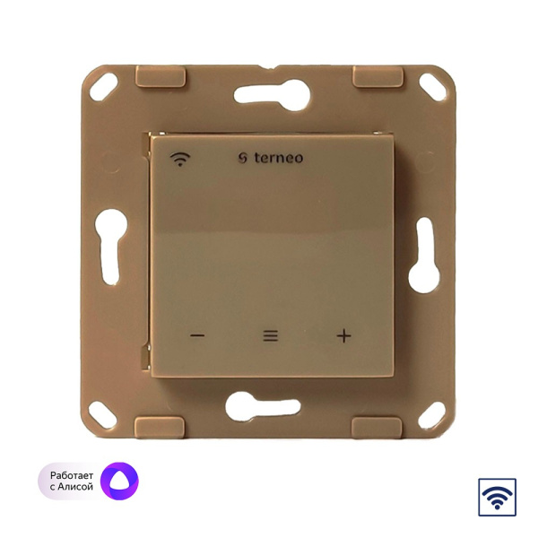 Терморегулятор Terneo SX для рамки Livolo с сенс.упр., Wi-Fi, внешний датчик темп., бежевый (мех.)