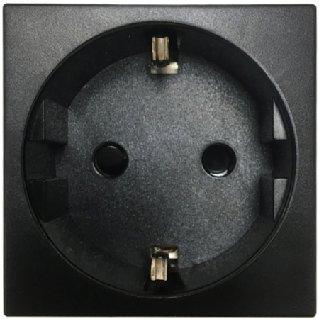 Donel Розетка 2К+З нем.ст., в/заж., с з/ш, черн. матовая (45х45мм), серия (тип) DF6 Donel Розетка 2К+З нем.ст., в/заж., с з/ш, черн. матовая (45х45мм), серия (тип) DF6