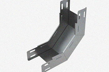 Лоток замковый глухой КПЗГ 100х100-45 УХЛ1 для поворота трассы вверх на 45, оцинкованный лист S1,0