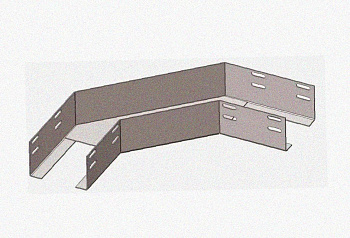 Лоток угловой замковый глухой КГЗГ 500х50-90 УХЛ1 поворот на 90, горячее цинкование, S1,5