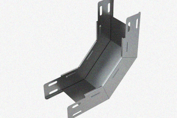 Лоток замковый глухой КПЗГ 100х100-45 УХЛ1 для поворота трассы вверх на 45, оцинкованный лист S1,0
