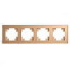 Рамка 4-местная, стекло, STEKKER GFR00-7004-08, серия Катрин, золото