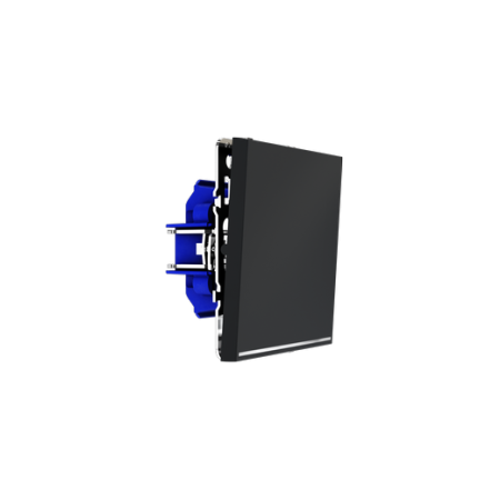 Проходной переключатель встраиваемый Voltum S70 одноклавишный с подсветкой 10А, (графит)