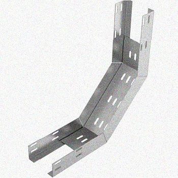 Лоток перфорированный КП 200х65-90 УХЛ1 для поворота трассы вверх на 90, оцинкованный лист S1,0