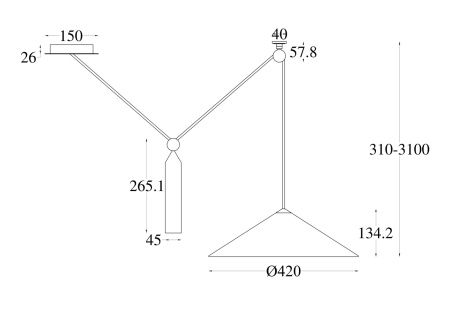 Подвесной светильник 1*E27 60Вт Белый IP20 Peso P080PL-01W Technical