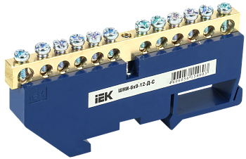 Шина N "ноль" на DIN-изоляторе ШНИ-6х9-12-Д-С IEK