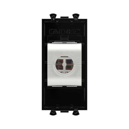 Компьютерная розетка RJ-45 без шторки модульная, кат.5е экранированная, "Avanti", "Черный квадрат", 1 модуль DKC