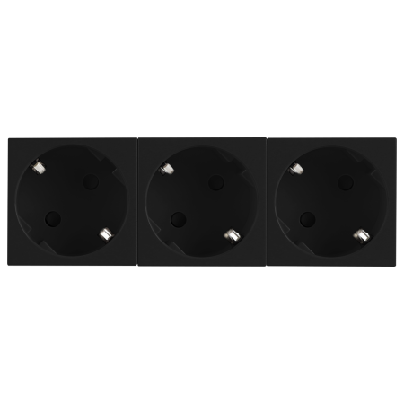 Donel Розетка 3х2К+З нем.ст., 45 гр., с з/ш, черн. (135х45мм), серия (тип) DF6