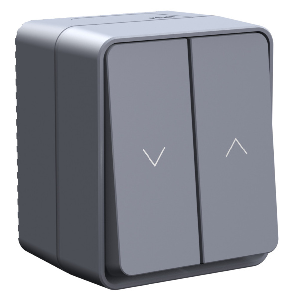 ATLASDESIGN PROFI IP54 2-клавишный ВЫКЛЮЧАТЕЛЬ ДЛЯ ЖАЛЮЗИ, 2хсх.4, АНТРАЦИТ (уп.2шт) Systeme Electric 
