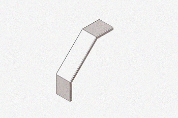 Крышка лотка замкового КЛСЗ 200х50-90 (Rп300) УХЛ1 для поворота трассы вниз на 90, радиус поворота трассы 300 мм, горячее цинкование S1,5