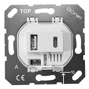 Donel USB зарядное устройство, 3.1A. тип A:max 18W,тип С:max 32W, белый, серия DUSB.