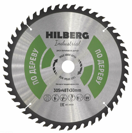 Диск пильный Industrial Дерево 305*30*48Т HW305 Hilberg