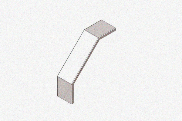 Крышка лотка замкового КЛСЗ 200х50-90 (Rп300) УХЛ1 для поворота трассы вниз на 90, радиус поворота трассы 300 мм, горячее цинкование S1,5