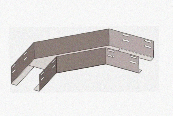Лоток угловой глухой КГГ 300х100-90 У3 поворот на 90, окрашенный, S1,5