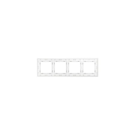 Рамка стеклянная Voltum S70 на 4 поста, (белый, матовый, стекло)