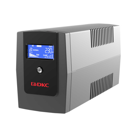 Линейно-интерактивный ИБП ДКС серии Info LCD, 800 ВА/480 Вт, 1/1, 3xIEC C13, USB + RJ45, LCD, 1x8Aч DKC