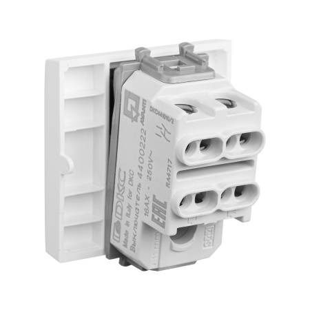 Выключатель двухполюсный одноклавишный модульный, "Avanti", "Белое облако", 2 модуля DKC