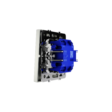 Выключатель с самовозвратом встраиваемый Voltum S70 двухклавишный 10А, (сталь)