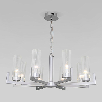 Подвесная люстра 8*E14 40Вт серебряный IP20 Arganie (60133/8 серебро) Eurosvet