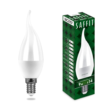 Лампа светодиодная SAFFIT SBC3709 Свеча на ветру E14 9W 6400K