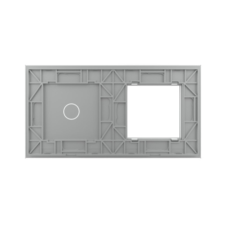 Панель для розетки и сенсорного выключателя, 1 клавиша, цвет серый, стекло Livolo