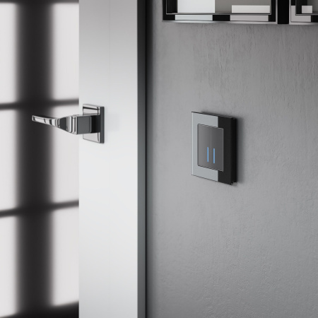 Favorit Рамка горизонт/вертик 1 пост . черный/стекло IP20 Werkel