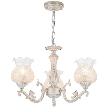 Люстра подвесная Белый, Золотой/Бежевый E27 3*60Вт 351-003-03 VELANTE