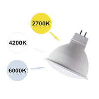 Лампа св/д MR16 GU5.3 8W  2700K/4200K/6000K Ecola