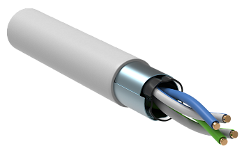 Кабель витая пара F/UTP кат.5E 24AWG 2 пары LSZH INDOOR 1м белый GENERICA