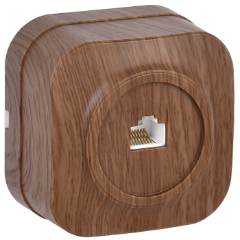 Розетка одноместная ОУ компьютерная РК10-ХД GLORY дуб IEK Розетка одноместная ОУ компьютерная РК10-ХД GLORY дуб IEK