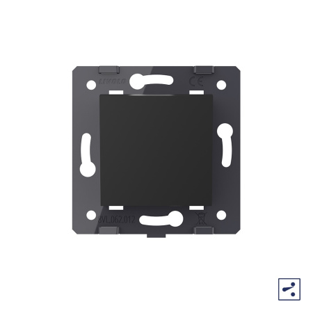 Выключатель однолинейный проходной клавишный (модуль) ЧЕРНЫЙ Livolo