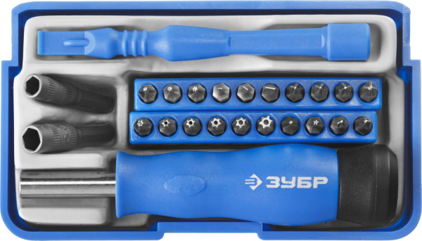 Отвертка с битами для точных работ и мобильных устройств 24 предм., ЗУБР