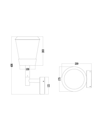 Бра 1*E27 23Вт Черный IP20 Faro O039WL-01B Outdoor