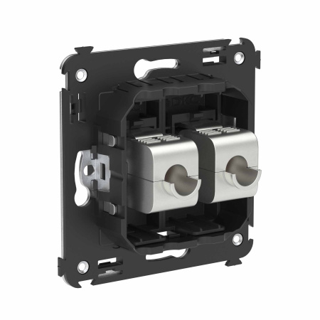 Компьютерная розетка RJ-45 без шторки в стену, кат.6А двойная экранированная, "Avanti", "Черный матовый" DKC Компьютерная розетка RJ-45 без шторки в стену, кат.6А двойная экранированная, "Avanti", "Черный матовый" DKC