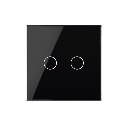 Панель для двухклавишного выключателя черная Livolo фото 2