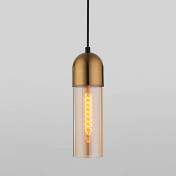 Подвесной светильник с плафоном 1*E27 40Вт бронза IP20 (50180/1 янтарный) Eurosvet