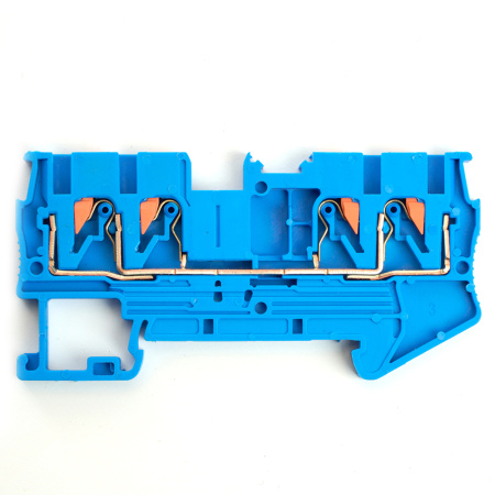 Зажим пружинный, 4-проводной проходной ЗНИ - 2,5, JXB PT 2,5, синий LD574-2-25 STEKKER