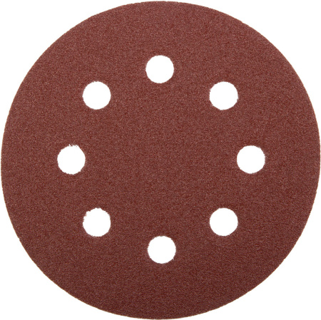 Круг шлифовальный "Мастер" универсальный, из абразивной бумаги на велкро основе, 8 отверстий, Р80, 115мм, 5шт ЗУБР