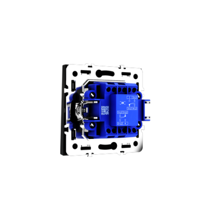 Перекрестный переключатель встраиваемый Voltum S70 одноклавишный 10А, (черный матовый)