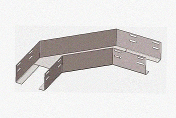 Лоток угловой глухой КГГ 100х100-90 УТ1,5 поворот на 90, горячее цинкование, S1,0