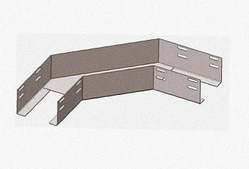 Лоток угловой замковый глухой КГЗГ 80х80-90 УТ1,5 поворот на 90, горячее цинкование, S0,8