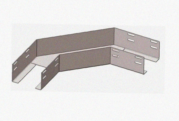 Лоток угловой замковый глухой КГЗГ 80х80-90 УТ1,5 поворот на 90, горячее цинкование, S0,8