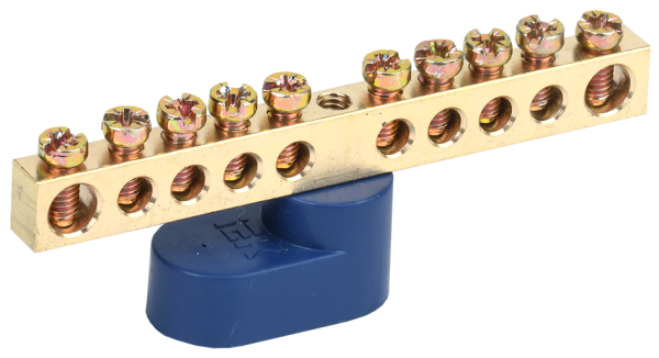 Шина N "ноль" на одном угловом изоляторе ШНИ-6х9-10-У1-С IEK