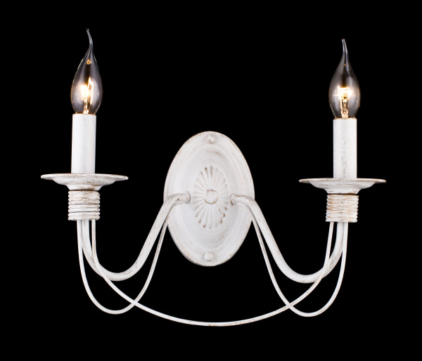 Настенный светильник (бра) 2*E14 60Вт Белый с Золотом IP20 Velia FR2046-WL-02-WG Freya Настенный светильник (бра) 2*E14 60Вт Белый с Золотом IP20 Velia FR2046-WL-02-WG Freya