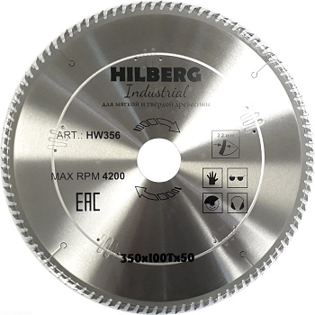 Диск пильный Industrial Дерево 350*50*100Т HW356 Hilberg