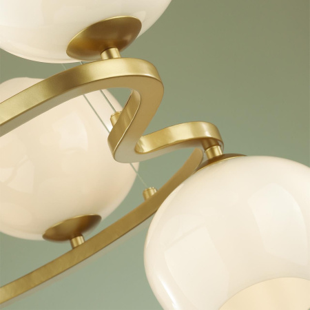 Люстра E14 5*40W WATERLILY золотой/белый/стекло ODEON LIGHT