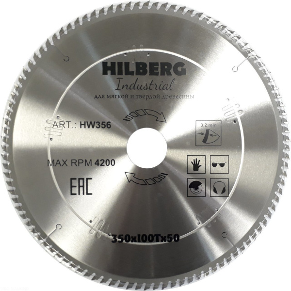 Диск пильный Industrial Дерево 350*50*100Т HW356 Hilberg