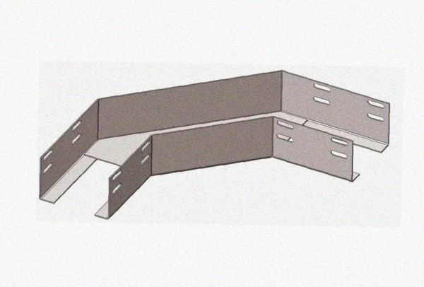 Лоток угловой замковый перфорированный КГЗ 100х100-90 (Rп300) УХЛ1 поворот на 90, радиус поворота трассы 300 мм, горячее цинкование, S1,5