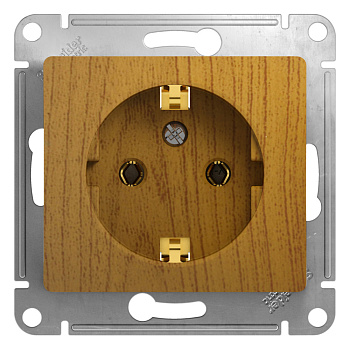 GLOSSA РОЗЕТКА с заземлением без шторок, 16А, механизм, ДУБ Systeme Electric
