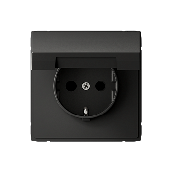 ARTGALLERY РОЗЕТКА с заземл. со шторк. с крышкой, 16А, IP20, механизм, БАЗАЛЬТ Systeme Electric